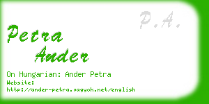 petra ander business card